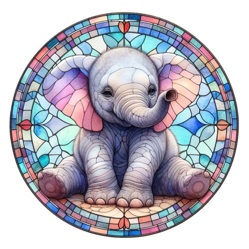 10x sticker elephant stained