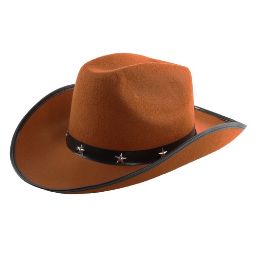 Braun stern nieten - braun, cowboyhut