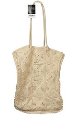 ZARA Handtasche Damen Umhängetasche Bag Damentasche Baumwolle Beige #nvwc434