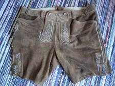 Trachtenlederhose Lederhose braun kurz XXL