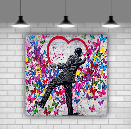 Banksy bunt hell - , schmetterling