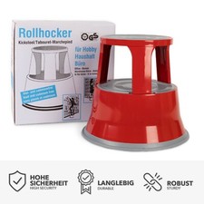 Tritthocker aus Stahl, Rot -