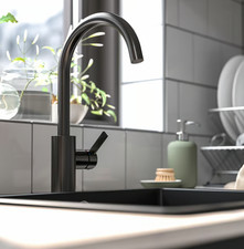 Ikea DELSJÖN Mischbatterie/Küche, Metall, gebürstet, schwarz NEU