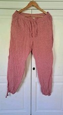 Deerberg Leinen Hose/ Haremshose Gr. M oder 38/40 Lachsrosa + 4 Taschen 