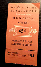 BAYERISCHE STAATSOPER NATIONALTHEATER MÜNCHEN SAMMLERTICKET v. 1967   pl
