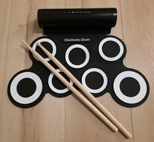Elektronisches Schlagzeug-Set Faltbare Silikontrommel mit Fußpedal und Stöcken