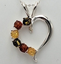 Bernstein Herz Anhänger 925