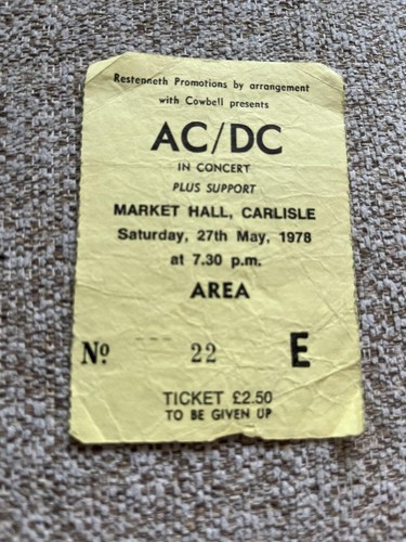 Bon scott ticket stub - scott,