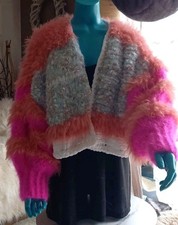 Zauberhafte Strickjacke Oversize Boho-Hippie-Stil Impressionen Luxus Mohair 