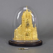 Vorderzappler Uhr Tischuhr Kaminuhr Miniatur Bronze Ulm Münster mechanisch AG178
