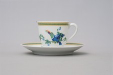 Hermes Toucans Kaffeetasse Espressotasse Tasse mit Untertasse SEHR GUT