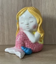 Deko Spardose Sparbüchse Meerjungfrau Sitzend Geschenk Kind Keramik Money Bank 