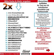 2x Wunschtext Aufkleber Sticker Autoaufkleber Schriftzug deine Webseite  Namen