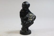 Metall Skulptur Mädchen mit Relief signiert Russland 1988  (GV389)