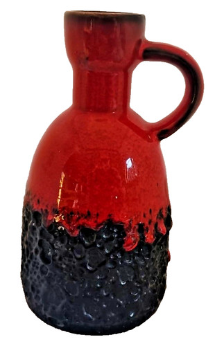 Vintage keramik henkelvase rot - henkelvase,