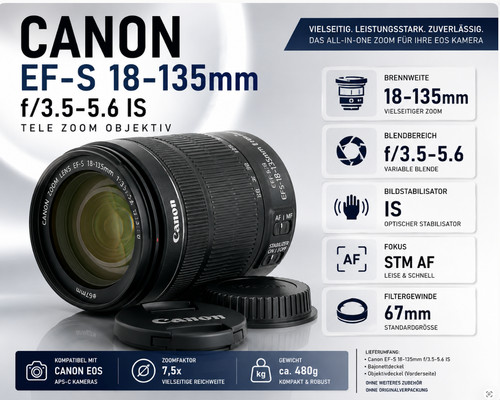 Canon s 18 135mm - •, 18-135mm