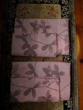 CASTELL  2 x Bettwäsche Flanell Blätter rosa grau Baumwolle Polyester Reißversc