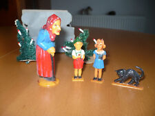 Hänsel und Gretel - Hexe - Katze - Miniatur Figuren - Vintage ca. 1960 - Märchen