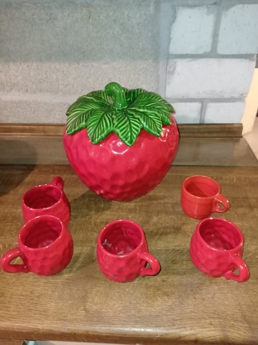 Bowle service aus italien rot - bowle,
