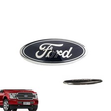 1X Oval FLAT Badge Abzeichen 175x70mm Blau & Chrom Emblem Für Ford KA 2008-2016