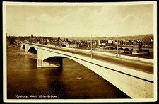 Koblenz, Brücke mit interessantem Namen, O-Foto-AK sw um 1936, ungelaufen
