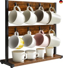 IBUYKE Vintage Tassenhalter mit 16 Haken, Kaffeetasse Halter für Küchentheke, B