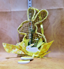 Oster Deko aus Voliere-Draht in Hasenform,Dekoren, Figuren. 16x10x2cm (HxBxT) II