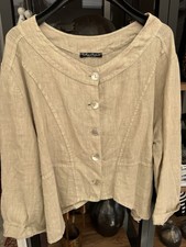 Miss Fashion Jäckchen Bolerojacke Business Leinen M/L 40/41 beige Lagenlook NEU