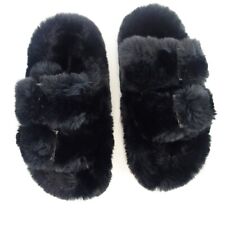 Sandalen Schwarz COLORS OF CALIFORNIA Damen Hausschuh Kunstfell Slipper Neu