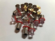 10 x LED DC E10-LED rot mit Fassung, Modellbau, Camping, Hobby
