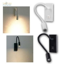 LED Wand-Leseleuchte mit Schwanenhals + Schalter Wandleuchte zum Lesen 2,7W/230V