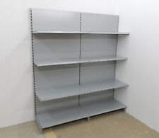 Tegometall 2,5m Wandregal Regal 5 Boden je Lfm Ladeneinrichtung weiß grau silber