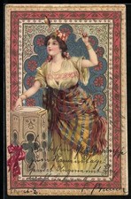 Lithographie Hellseherin mit