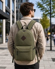Vintage canvas rucksack khaki - rucksack,