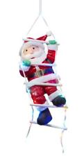 Kletternder Weihnachtsmann auf LED Strickleiter Nikolaus Weihnachtsdeko Hängend