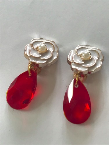 Ohrclips rotes facettiertes - /,