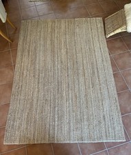 Teppich Jute 160 x 230cm Top Zustand Beige/braun Handgewebt