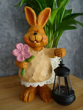 Solarleuchte-Hase mit Solar Laterne & Blume-ca.33 cm-Deko-Solarlampe-Osterhase *