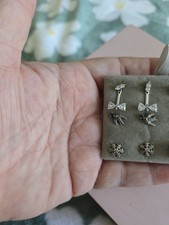 Original Pandora Ohrringe Silber 3 Paar 