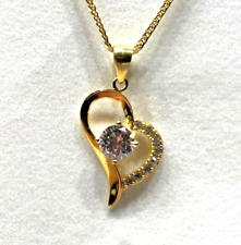 925 Sterling Silber Herz Halskette mit Anhänger 24 Karat vergoldet