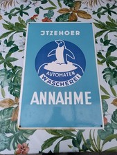 Emailleschild Itzehoe Automaten Wäscherei Annahme Werbung Reklame
