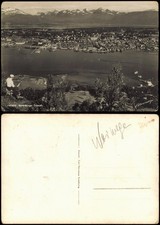 Postcard Tromsø Tromso Blick auf Stadt und Bergkette 1929