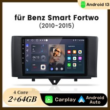 Carplay 9" Autoradio Navi Sat GPS 2+64G DAB+ Für Mercedes Benz Smart 2010-2015