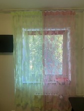 Kinder Zimmer Mädchen 2x Gardinen  rosa +grün! Mit Motiven Schmetterlinge !!