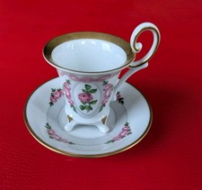 1949 Weimar Carstens Sammeltasse Mokka Mocca grün Rosa Rot Gold Rosen Füßen Alte