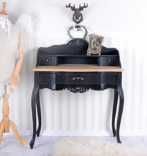 Damensekretär Villa Vintage Sekretär Schwarz Wandtisch Antik Konsole