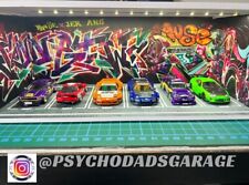 ? 1:64 Diorama Modellbau Display Car Graffiti Garage Parking Modellauto LED