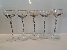 5 hohe Likörgläser Nagel exklusiv Design Goldrand Sammlung Nachlass TOP 