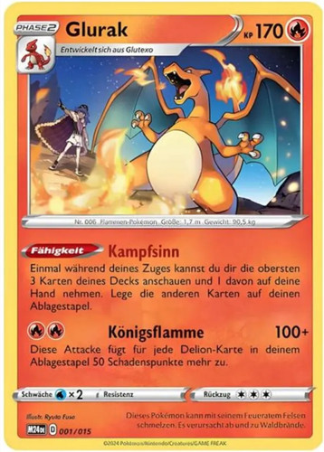 Pokemon glurak m24 001 - m24, 001/015