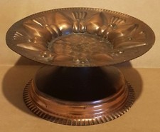 Alte Kupferschale (?) Obstschale mit Fuß, H: ca. 9,0 cm, Ø : ca. 18 cm